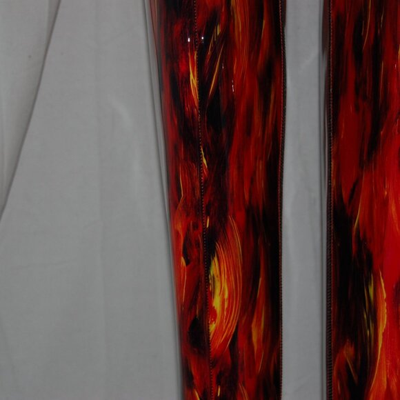 38/7.5❤️Made ITALY VON BERLIN RED Patent Leather Over Knee High HEELS Boots OTK - Picture 4 of 14